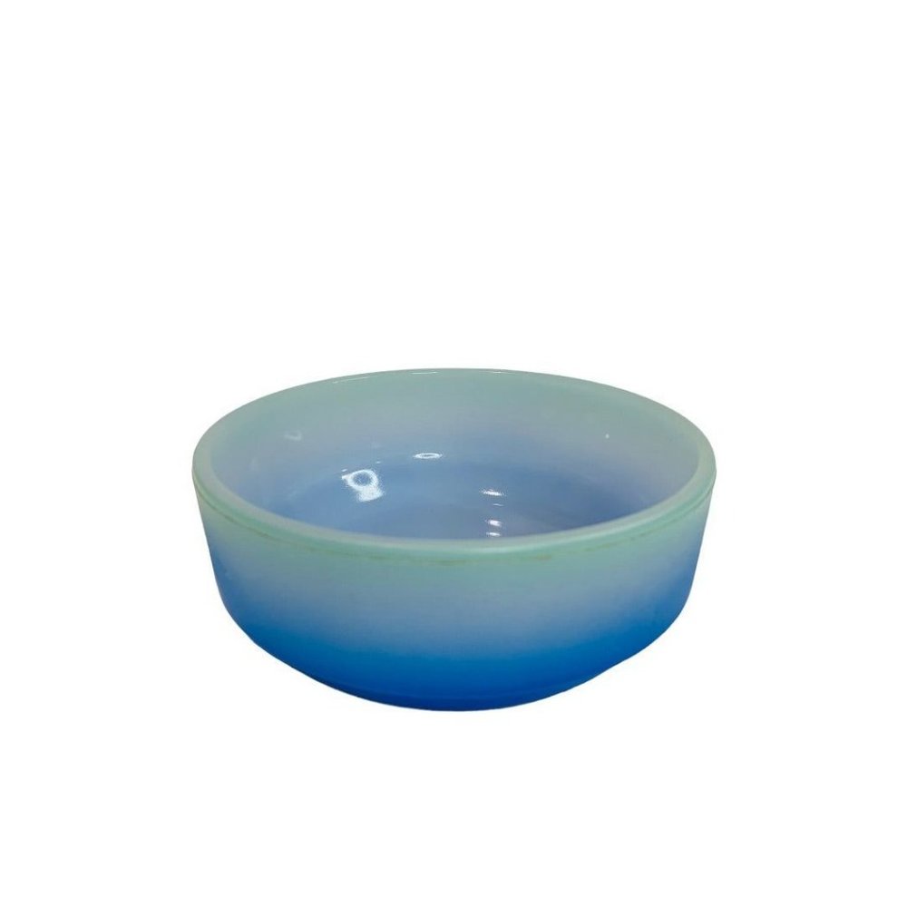 Vintage Blue Ombre Glass Small Fruit Dessert Custard Bowl 5" Diameter